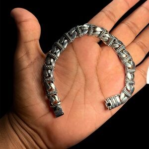 925 Sterling Silver Solid 10mm Bracelet Handmade 8.5 Inch 61 Gram